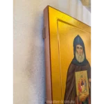Икона Александра Свирского с чеканкой