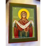 Рукописная икона Покров Божией Матери