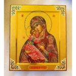 Владимирская икона Божией Матери с чеканкой